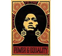 shuimanjinshan Black Panther Party Angela Davis Freedom Leader Canvas Vintage Photo Painting Kraft Poster Coated Wall Sticker Home Decor Gift Canvas 50x70cm C1