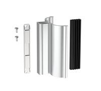 Shuisen 3-3/4" Bright Chrome Frameless Shower Door Handle with Metal Strike,Stainless Steel U-Channel with Magnet for Swing Glass Door Thickness 1/8",5/32",3/16" and 1/4",Shower Door Replacement Parts