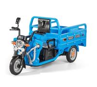 shuishuicui 1 12 Scale For China Post Three-Wheeled Motorcycle Die-Cast New Trend Toy Collectible Men's Desk Decoration 9 Inches(Blue)