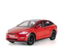shuishuicui 1 24 For Tesla ModeX Alloy Car Model Toys Collection Men Boys 21CM Decoration Desk Graduation Commemorative(Red)