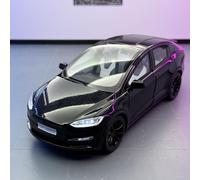 shuishuicui 1 24 For Tesla ModeX Alloy Car Model Toys Collection Men Boys 21CM Decoration Desk Graduation Commemorative(Black)