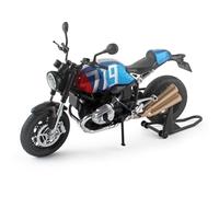 shuishuicui 1 9 For BMW Latte Alloy Motorcycle High-End Toy 9-inch Men's/Boy's Decorative Desk Collection Gift Box(Blue)