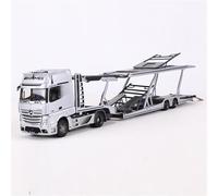 shuishuicui Car Model 1 64 For Mercedes-Benz Heavy-Duty Truck Trailer Double-Deck Trailer Toy Collectible Men's Decorative Desk Ornament(White)