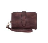 SHUIXIAYUE Classic Women's Trifold Wallet Small Blocking Compact Credit Card Holder with ID Window and Wristband Short Coin Purse(R1001-winered)