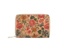 SHUIXIAYUE Retro Printed Women's Short Wallet Zipper Portable PU Leather Card Bag Multi Functional Card Slot Women's Card Set Zero Wallet(QB399-Butterflyflowe)
