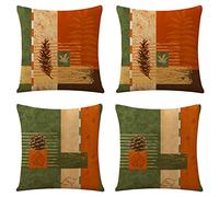 SHUIYAZI Cushion Covers, Outdoor Cushions Waterproof Red Cushion Covers 40cm x 40cm,Outdoor Cushion Covers, Garden Cushions Set of 4 Green Cushion Covers for Patio Garden Blench Living Room Sofa Gift