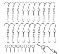SHUIYUE 20 Pack Wind Spinner Swivel Hooks Clips for Hanging Plants 360 Degree Dual Windsock Clip Chain Hanging Hooks with 8 Ceiling Screws Bird Feeders Houses Planters Baskets Chimes Crystal Twisters
