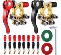 SHUIYUE 2pcs 4-Way Quick Release Car Battery Terminals, Colorful, Clamp Type, Manual Operation, 12 Volts, Clip-on Switch
