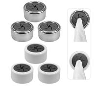 SHUIYUE 6 Pcs Tea Towel Holder for Kitchens, Round Self Adhesive Tea Towel Hooks, No Drill Kitchen Towel Holder Stick on Towel Holders for Kitchen Bathroom Home Anywhere