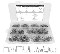 SHUIYUE 800pcs Hot Staples Wave Welding Rods, 0.6/0.8mm Plastic & Metal Welding Staples, 6 Types, V/M/Flat/Outside Corner/Inside Corner/Wave, For Car Bumpers & More