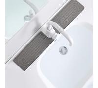 SHUIYUE Dish Drying Mat Splash Guard Tap Protector & Drip Mat for Kitchen and Bathroom Includes Sandpaper, off white 60 x 10 cm