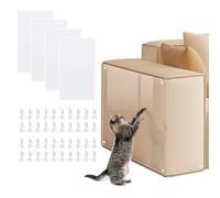 Shujin Anti Scratch Cat Tape Furniture Protector,4PCS Cat Sofa Protector, Cat Scratch Post, Cat Scratch Deterrent Tape with Pins for Cloth Couch, Doors, Not Applicable to Any Leather Sofa,20 * 43cm