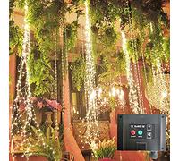 SHUKAN 220 LED Solar Firefly Bunch Lights, 8 Flashing Modes, Warm White, Outdoor Garden Christmas Decor Lights