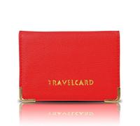 SHUKAN Fashions - New Leather Oyster Travel Card Bus Pass Holder Wallet Rail Card Cover CASE (Red)