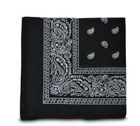 Shukan Fashions - Paisley Style Bandana Biker Cow Boy Cow Girl Neck Scarf Neck Wrist Wrap (Black)