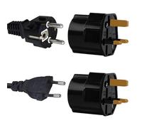 Shuko SCHUKO European 2 Pin to UK 3 Pin AC Mains UK Visitor Travel Power Plug Adaptor Converter BLACK - SINGLE