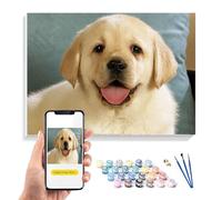 Shukqueen Custom Paint by Numbers Kit for Adult, Personalized Number Painting from Your Own Photo 24 Color, Rolled Canvas, No Frame, 12"x16"/30x40cm