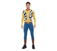 Shukqueen Mens Cowboy Cosplay Jumpsuit Halloween Costume Cow Sheriff Print Bodysuit X-Large