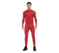 Shukqueen Mens Soldier Jake Cosplay Jumpsuit Halloween Performance Sully Cosplay Costume Red Fire Bodysuit X-Large