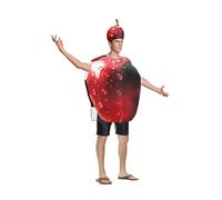 Shukqueen Unisex Halloween Christmas Novelty Costume Red Apple Print Party Performance Costumes for Adult M