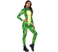 Shukqueen Womens Animal Green Snake Jumpsuit Halloween Performance Costume Bodysuit X-Large