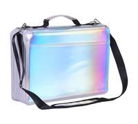 Shulaner 500 Pencil Case, Hold 500 Coloured Pencils or 340 Coloured Gel Pens with 5 Zipper, Large Capacity Waterproof Laser PU Synthetic Leather Pen Organizer Bag - Silver, Large Slots