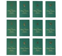 Shulaner Christmas Greeting Cards with Envelopes, Hot Stamping Merry Christmas Card, Blanks, Retro Wishing Christmas Cards Luxury Pack - 12 Multipack