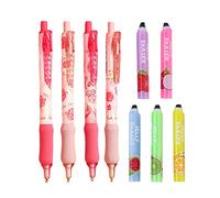 Shulaner Cute Mechanical Pencil 0.5mm with 2 Eraser, Beautiful Flower Rose Automatic Pencil 0.5 with Super Soft Grip, 4 Pcs - Rose