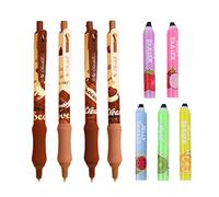 Shulaner Kawaii Mechanical Pencil 0.5mm with 2 Eraser, Cute Pattern Automatic Retractable Pencil with Super Soft Grip - Chocolate