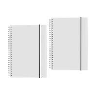 Shulaner Small A5 Spiral Bound Notebook Lined, 80 Sheet Lined Paper Frosted PP Cover Wirebound Notebooks A5 Ruled Notepad with Rubber Rope, Pack of 2(A5-Lined)
