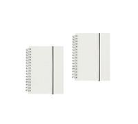 Shulaner Small Spiral Bound Notebook A6 Blank, 80 Sheet Blank Paper Frosted PP Cover Spiral Sketchbook Wirebound Notepads with Rubber Rope, Pack of 2 (A6-Blank)