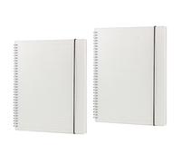 Shulaner Spiral Notebook A4 Lined, 80 Sheet Lined Paper Spiral Bound Notebook Frosted PP Cover with Elastic Belt Wirebound Notebook Pack of 2 (A4-Lined)