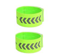 SHULLIN Pack of 2 Reflective Tape Reflective Velcro Bracelet Reflective Safety Bracelet Bicycle Riding Trouser Clip for Outdoor Jogging Cycling Hiking Motorcycle Riding (Bright Green)