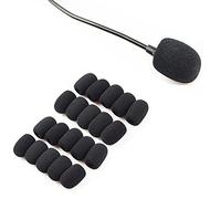 SHULLIN Pack of 20 Microphone Wind Filter Foam Windshield Foam Cover Mini Microphone Headset Windshield for Lapel Microphones Microphone and Headset (Black)
