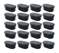 SHULLIN Pack of 20 Oval Chair Leg Caps Chair Foot Caps Lamellar Plugs 20 x 40 mm Oval Table Chair Leg Caps Chair Pipe Caps Floor Protector Plastic for Oval Tubes