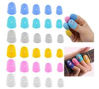 SHULLIN Pack of 30 Guitar Finger Protectors Guitar Finger Protection Covers Silicone Guitar Finger Protection Caps Non-Slip Silicone Finger Case 5 Sizes