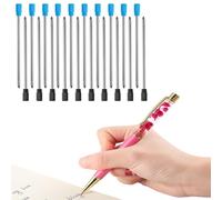 SHULLIN Pack of 30 Interchangeable Ballpoint Pen Refills, 7cm Universal Replacement, 0.5mm Tip, Black and Blue Ink
