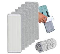 SHULLIN Pack of 6 Mop Pads Microfibre Cleaning Pads Approx. 33 x 12 cm Mop Cleaning Pads Replacement Mop Pads Floor Mop Replacement Cover for Stains Removal Floor Cleaning, 20231218011