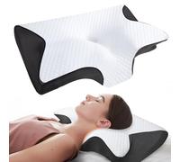 Shulltji Neckhaven Pillow,Neck Haven Relief Pillow,Back and Stomach Sleepers,Hospitality Ergonomic Sleep Apnea Pillows with Cervical Memory Foam Pillows for Snoring and Neck Pain Relief (Black)