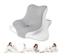 Shulltji Reading Pillow for Bed Adult, Ergonomic Reading Pillow with Cervical Support, Back Pillow for Bed with Cooling Memory Foam, Wedge Pillow for Neck Pain Relief and Back Support (Gray)