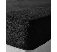 Shumaxx Teddy Bear Fleece Fitted Sheet Comfy Hot Deep 30CM Teddy Bear Fur Sherpa Fleece Fitted Sheet (Black, Double)