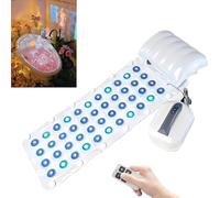 SHUMIAO Bathtub Bubble Mat, Body Bubble Bath Machine with Inflatable Pillow & Remote Control, 93 Jets, 6-Speed Settings, 6-Level Bubble Function, 6-Color LED Lights, Spa Bathtub Accessory