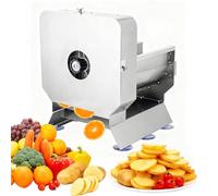 SHUMIAO Heavy-Duty Electric Vegetable Slicing Machine Adjustable Thickness 0-0.4" Commercial Stainless Steel Cutter 220Lbs/h for Tomato Onion Potato Cabbage Lime Orange