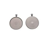 SHUNAE 10pcs 40mm Round cabochon Pendant Base Settings Antique Gun-Black Jewelry Bezel Blanks DIY Necklace Making Supplies