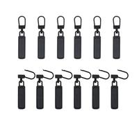 SHUNCHG 12 Piece Spare Zipper Pull,Removable Metal Zipper Pull Tabs, Zip Puller Replacement for Purse, Clothes, Boots, Jeans, Jackets, Suitcases, Luggage Black