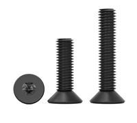 SHUNCHG 20 pcs M4x16mm Countersunk Screws, M4 Flat Head Machine Bolts 16mm, A2 Stainless Steel Torx Drive Hex Socket Countersunk Screws for Furniture, Wood, Black