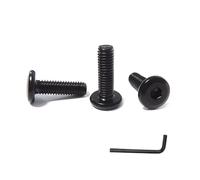 SHUNCHG 20 Pieces M6 x 40 Screws, Flat Head Screws M6 Hex Socket, Stainless Steel A2 V2A, Pan Head Screws Full Thread Black Oxide with 1 Hex Key