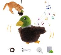Shunfaji Interactive Cat Toy, Plush Cat Bird Toy, Real Beating and Twittering Like a Bird, Rechargeable, with Catnip (Duck)