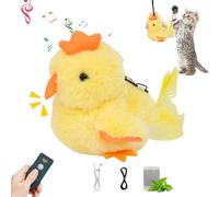 Shunfaji Interactive Cat Toy, Plush Cat Bird Toy, Real Beating and Twittering Like a Bird, Rechargeable, with Catnip (Chicken)