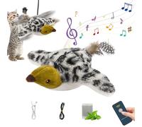 Shunfaji Interactive Cat Toy, Plush Cat Bird Toy, Real Beating and Twittering Like a Bird, Rechargeable, with Catnip (Labbe)